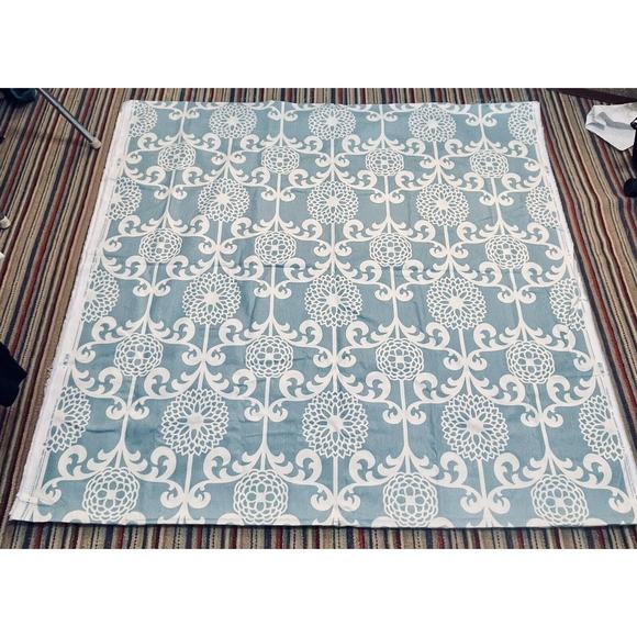 Vintage Waverly FUN FLORET Baby Blue Fabric Screen‎ Print Cotton 5.5 Yard X 54” - Picture 1 of 4